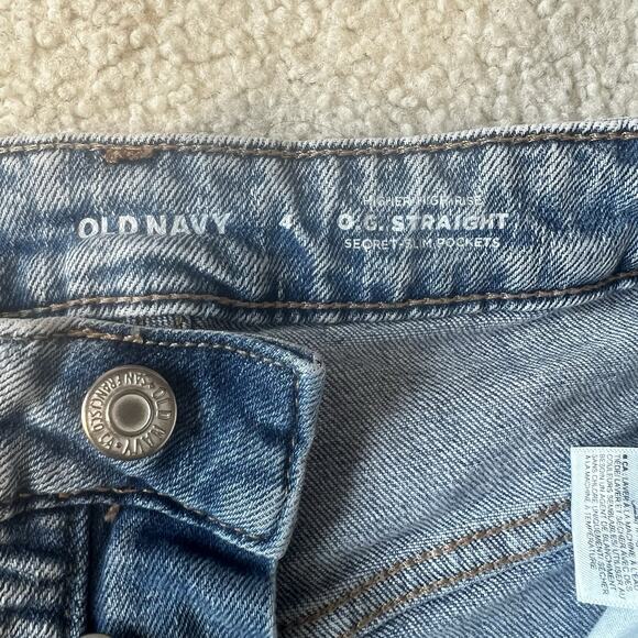 Old Navy Womens Jeans Size 4 High Rise O.G. Straight Blue Denim Light Wash 27x26 - Picture 6 of 11